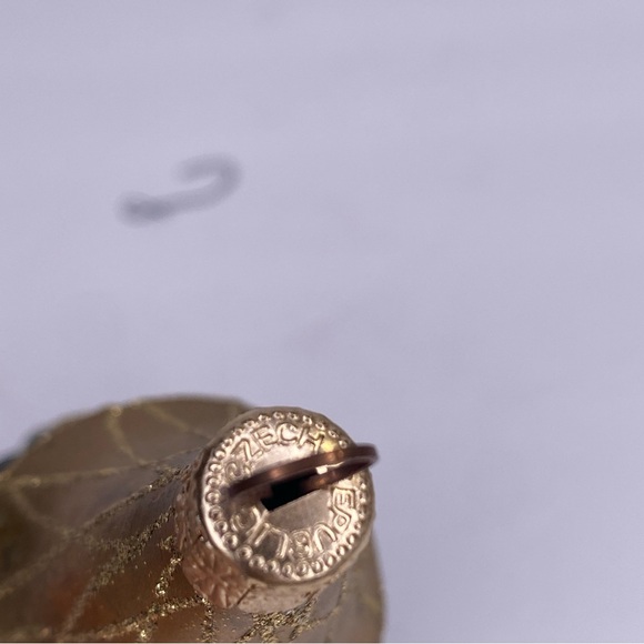 Vintage Czech Republic Hand Blown Glass Ornament Green Gold & Glittery - Picture 3 of 10